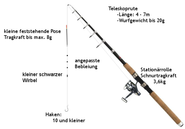 beringte leichte Angelrute